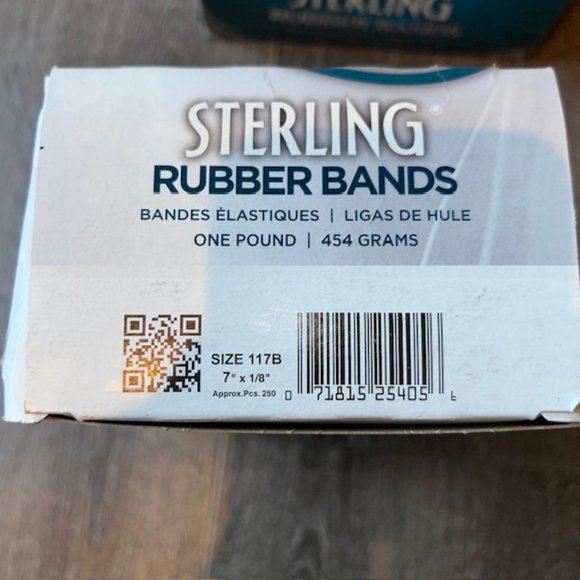 Lot of 2 - Alliance Sterling Rubber Bands 117B 7 x 1/8 250 Bands/1lb Box 25405 - Picture 4 of 4